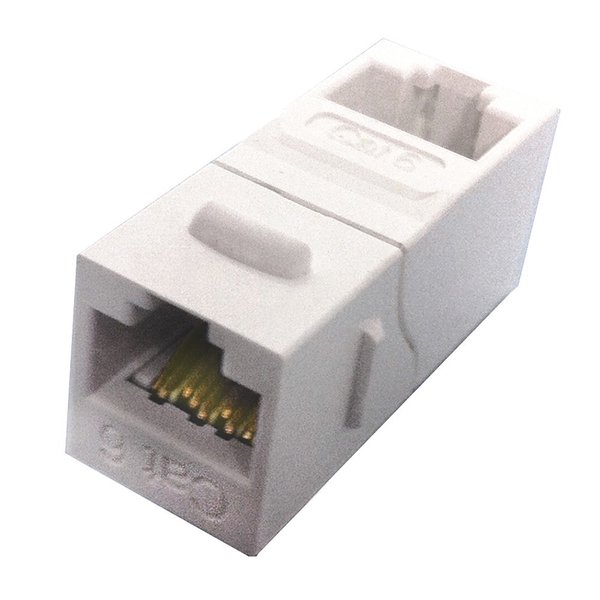 Quest Technology International Cat6 Inline Coupler, Rj45, 8P8C - 90 Degree White NKJ-6018